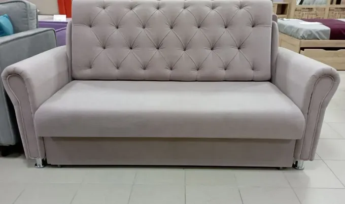 Диван прямой ИМО МЕБЕЛЬ Кантабрия 1500 с пиковкой Selfie Dusty Rose